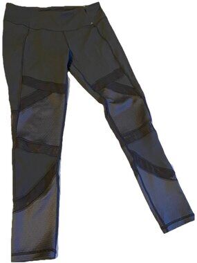 Calia by Carrie Underwood Athletic Leggings Women L Gray Full Length Mesh Detail